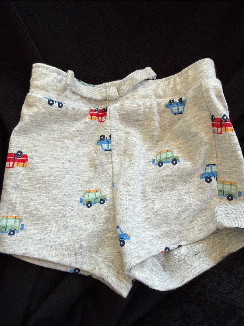 jumping beans Gray Shorts with Red, Blue, Green Car Print